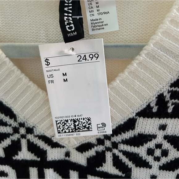 H&M black & white pattern sleeveless sweater - Picture 4 of 4